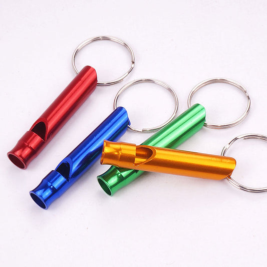 Outdoor aluminum alloy survival whistle metal whistle small round whistle travel gadget