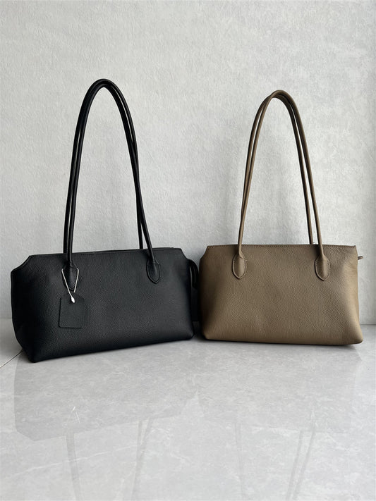 Foreign trade export top layer cowhide tote bag simple fashion and versatile leather large capacity hand-to-hand shoulder armpit bag for women