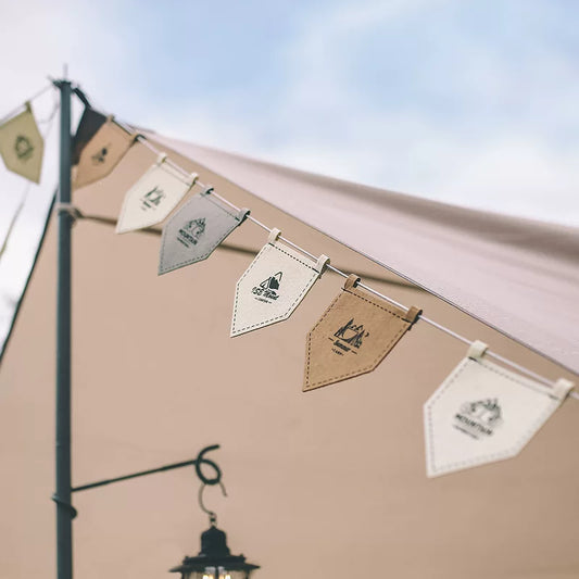Outdoor Felt Camp Flags, Pentagon Flags, Camping Flags, Freely Adjustable Length, Rope Buckles, Camping Christmas Decoration Flags