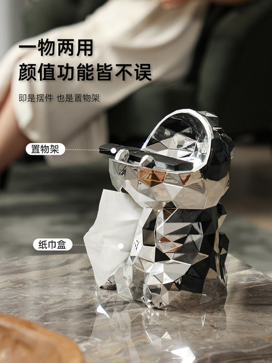 Dinosaur tissue box, living room, high-end light luxury paper box, creative household multi-functional coffee table, napkin storage ornaments