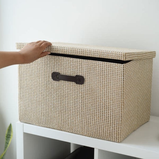 Simple storage box, folding storage box, covered organizer, household clothes utility box, toy basket, snack storage box