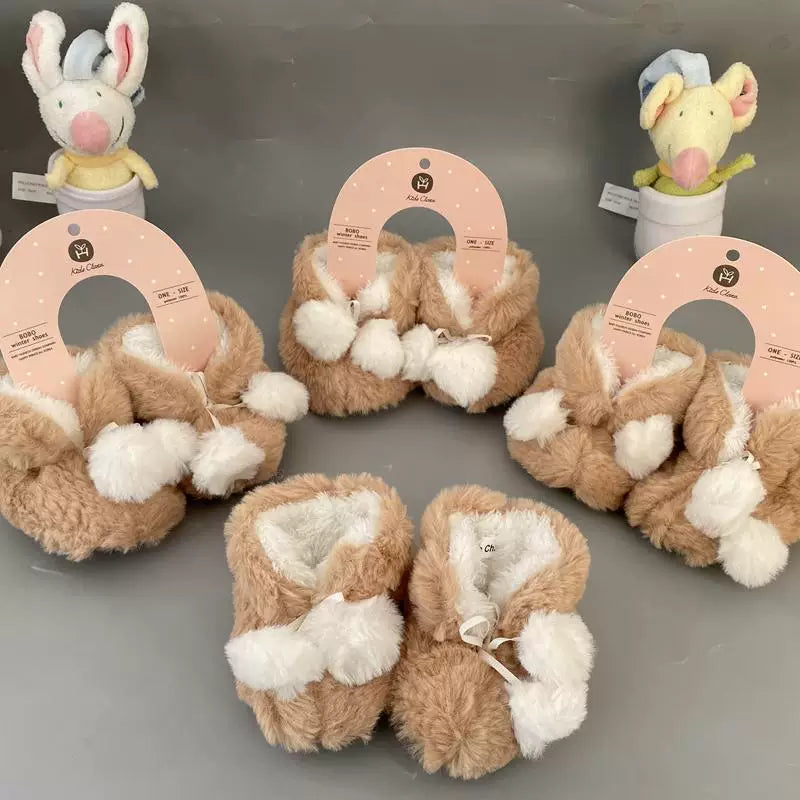 Foreign trade original order winter fleece to keep warm 0-6 months infant toddler shoes soft sole thickened cotton shoes wool shoes
