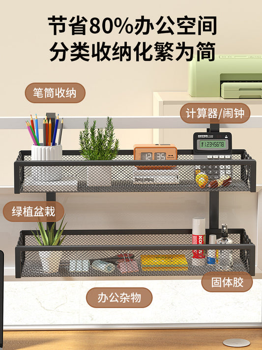 Desk hanger wrought iron multi-layer shelf, file stationery, window sill, shelf, storage, blue potted stand, office partition hanger, decorative tabletop, tissue holder, balcony, succulent, flower stand, multi-layer
