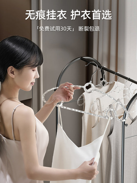 Seamless hanger hanging clothes, household transparent, non-trace, non-slip, anti-shoulder corner hanging clothes, clothes support rack, Internet celebrity clothes drying support