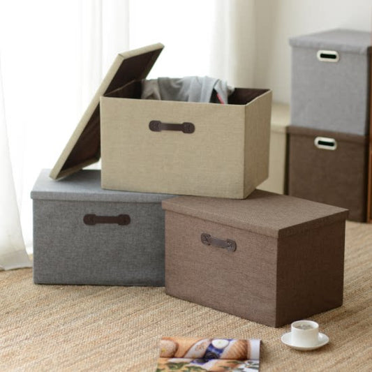 Simple linen storage box, table top organizer, foldable laundry organizer, oversized storage box, drawer