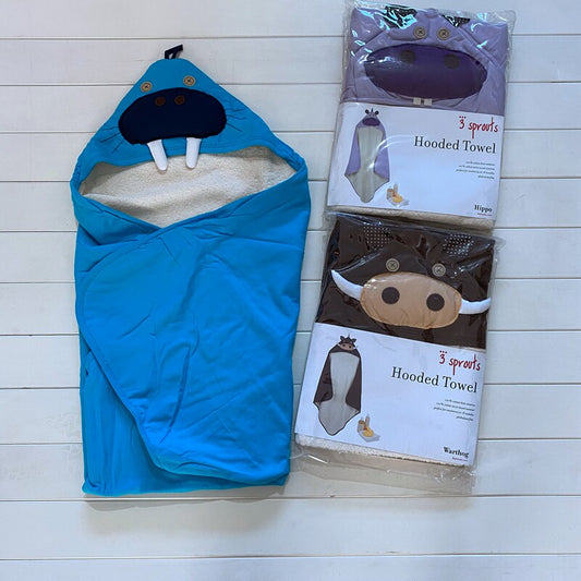 Slightly imperfection 3sprouts newborn bath towel cape with hood cotton absorbent thick swimming cartoon candle pack bath towel