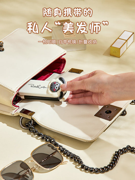 Small comb, portable folding, children, girls, ladies' special long hair airbags, air cushions, massage mirrors, combs in one