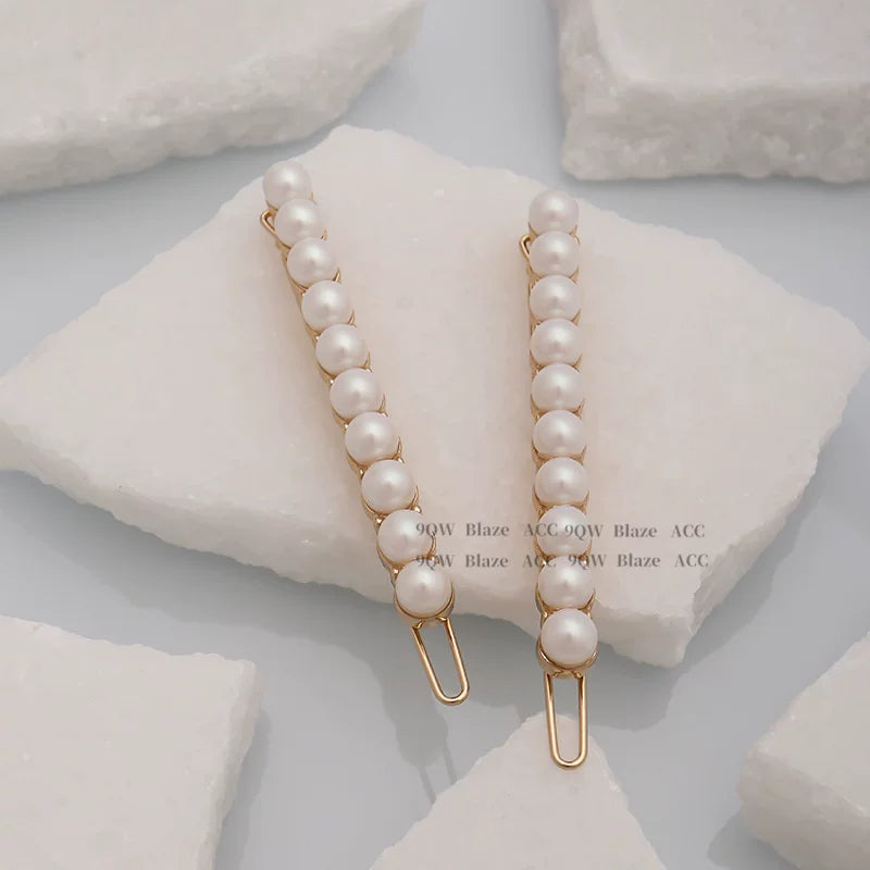 9QW French pearl clip rich daughter feeling bangs clip pearl hairpin commuting date atmosphere sense artifact