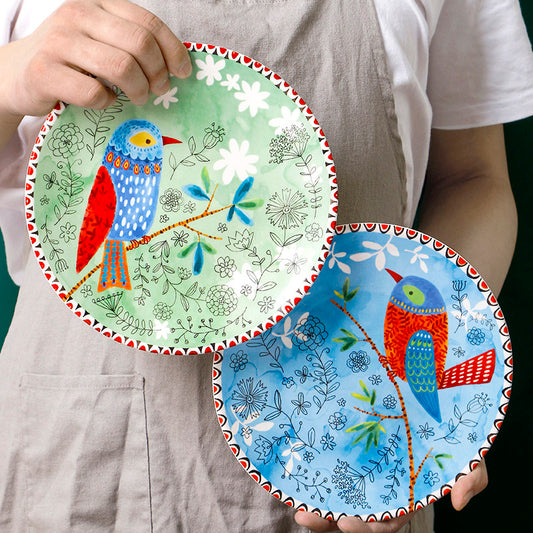 Creative Ceramic Plates, Bowls, Sets, Vegetable Plates, Combos, Round, Household Fruit Plates, Flat Plates, Creative Decorative Plates, Lovely