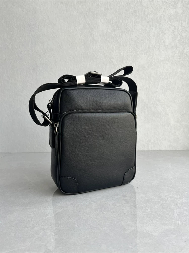 Foreign trade export order high quality new men's shoulder crossbody bag genuine leather top layer cowhide casual trendy men's bag