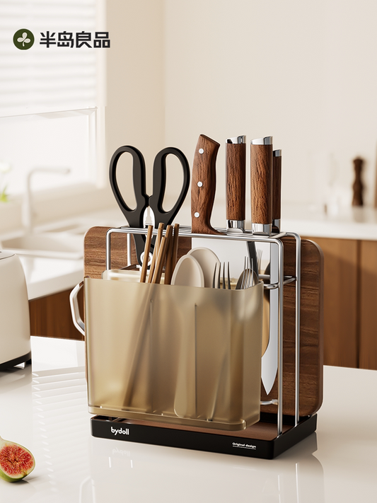 Kitchen knife rack, storage rack, knife storage rack, kitchen knife cutting board rack, chopstick cage, integrated countertop 2025 new model