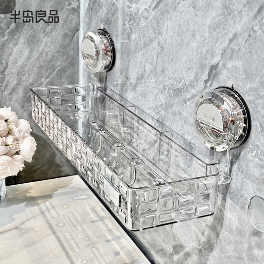 Suction cup storage rack, bathroom toilet toilet washbasin, punch-free storage rack, shower wall, wall storage artifact