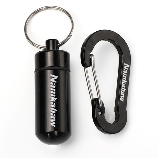 Portable small pill box with sealed moisture-proof aluminum alloy waterproof compartment mini keychain first aid with vitamin medicine bottle