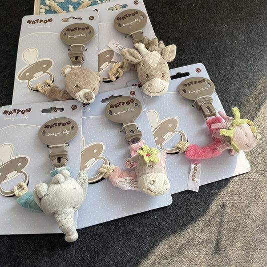 Cartoon elephant pacifier chain anti-drop clip baby pacifier clip newborn pacifier anti-drop rope NATTOU