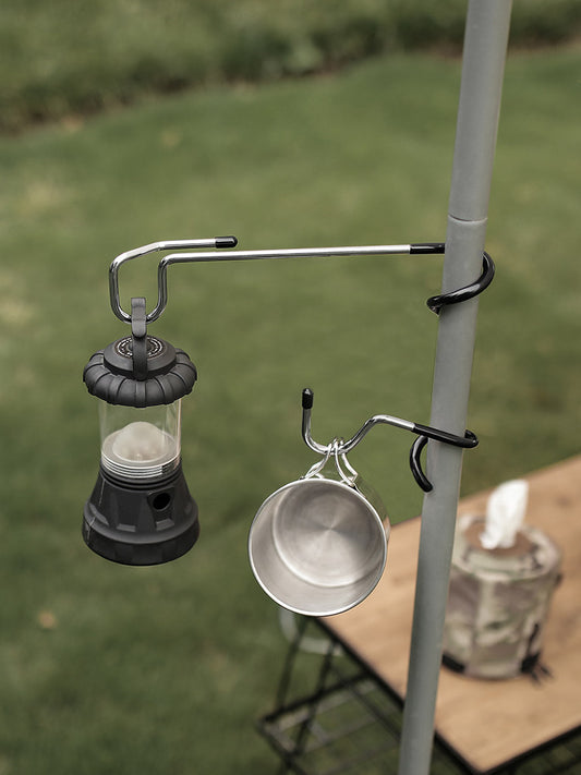 Outdoor camping light pole hook multi-functional camping anti-slip paper light stand hook wrought iron pig tail storage hook