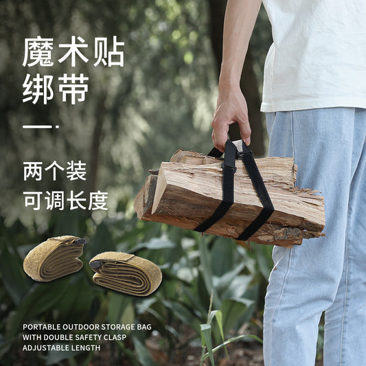 Outdoor camping equipment strap, luggage strap, velcro rope tie fastening, fixing hook and loop fastening, 2 pieces