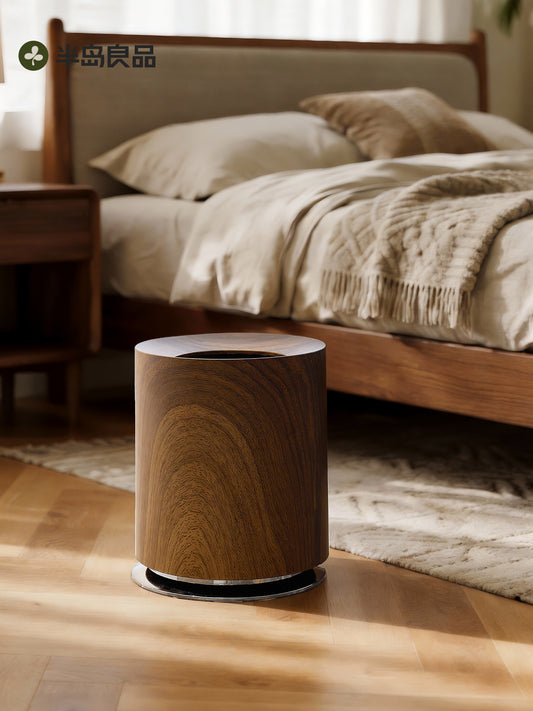 Peninsula BESCO high-end walnut grain trash can, bedside high-value light luxury large-capacity trash can
