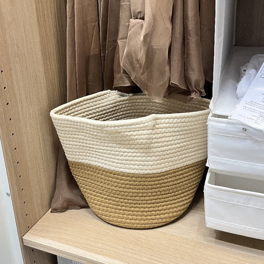 Cotton thread woven storage basket, dirty clothes basket, snack frame, baby toy bucket, laundry organizing basket, laundry basket, dirty laundry basket