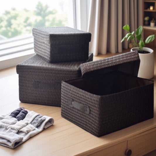 Japanese storage box with lid, storage organizer, snack storage box, clothing wardrobe drawer, tabletop sundries storage basket