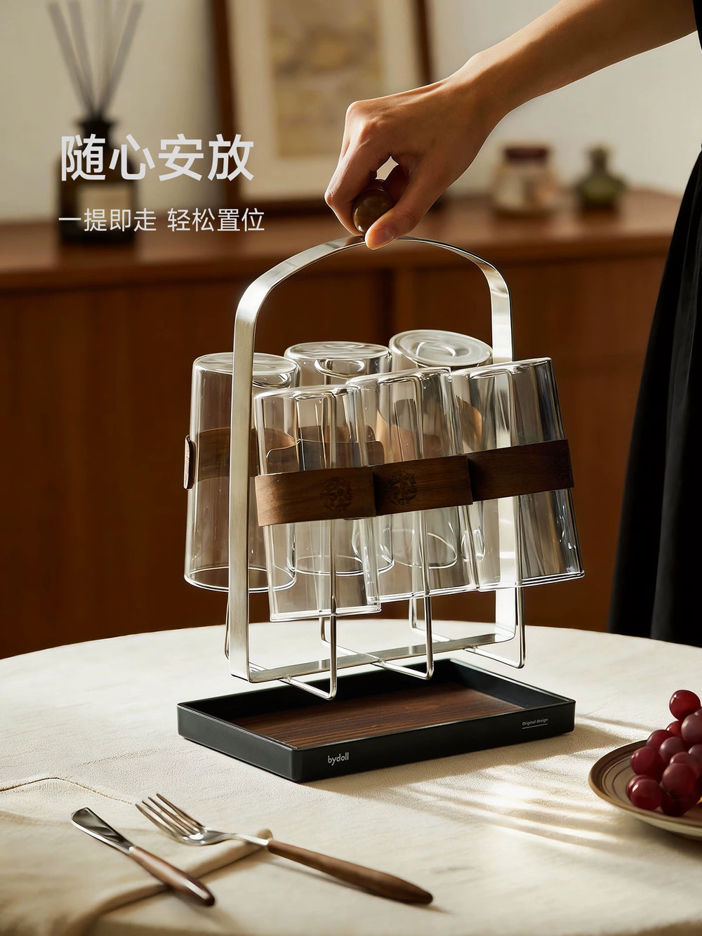 Peninsula Liangpin cup holder, cup storage rack, drain rack, teacup water cup, stainless steel medieval style upside-down shelf