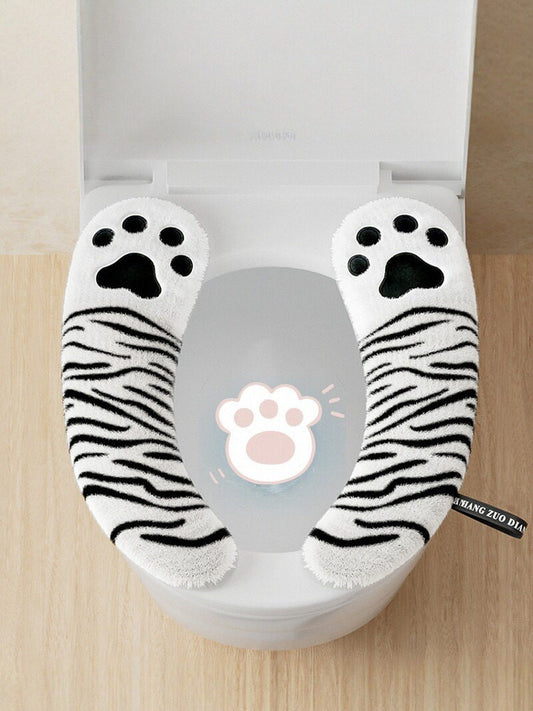 Toilet mat winter household toilet cushion plush gasket 2026 new zipper waterproof mat seat toilet mat