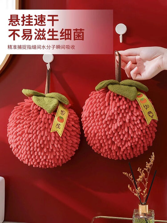 Hand wipe, hanging hand towels, strong water absorption, no hair loss, thickened bathroom, kitchen, chenille towel, hand cloth