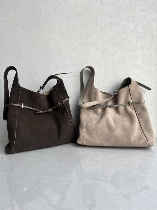 Export to South Korea New High Quality Frosted Top Layer Cowhide Tote Bag Fashionable Versatile Commuter One Shoulder Crossbody Women's Bag