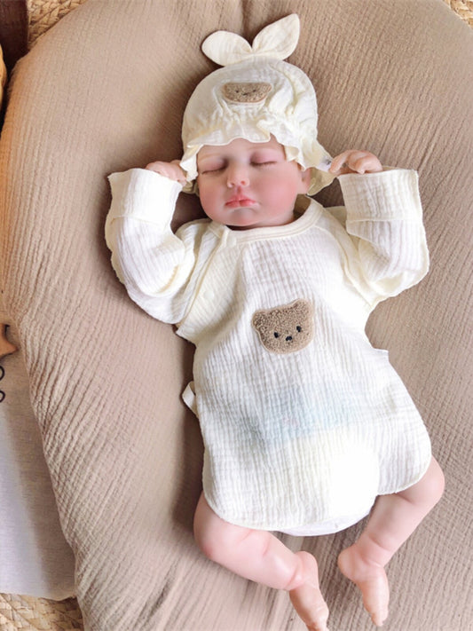 Baby cotton gauze half back, summer ultra-thin monk clothes, underwear, men's and women's baby tops, confinement clothes, 0-3 months