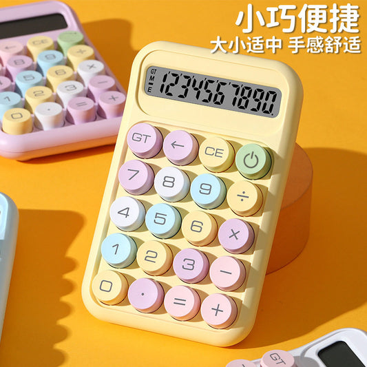 2026 new high-value color button electronic calculator for office cute small office financial accounting small portable goddess model