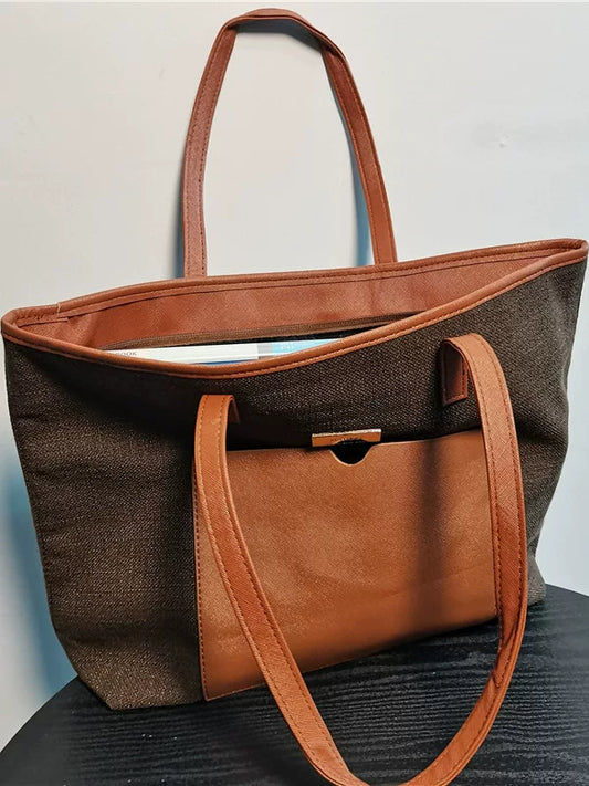 Small person thickened large capacity American canvas bag tote bag shoulder handbag for class commuting foreign trade bag