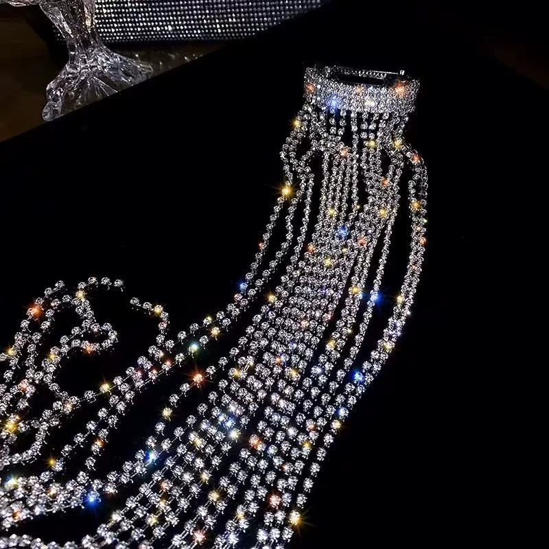 9QW Korean version of Sarah's authenticity life Shin Hye-sun's same long explosive flash tassel hair accessory high-end glitter diamond hairpin
