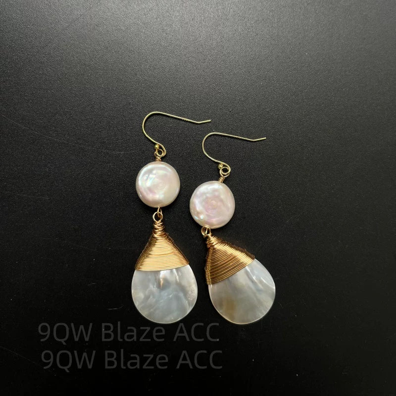 Zhong Chuxi selected natural freshwater pearls, white butterflies, fritillaries, retro light luxury temperament, niche high-end earrings