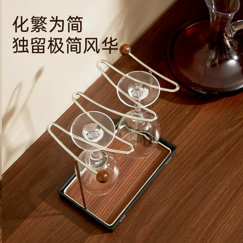 Medieval style creative red wine glass holder hanging living room wine cabinet goblet holder hanging display shelf wine cabinet ornaments