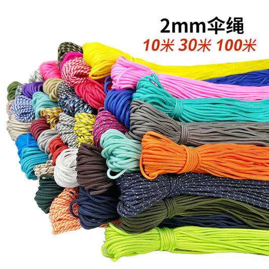 2mm paracord bracelet braided wire DIY monkey fist knot treasure beads key pendant material string paracord