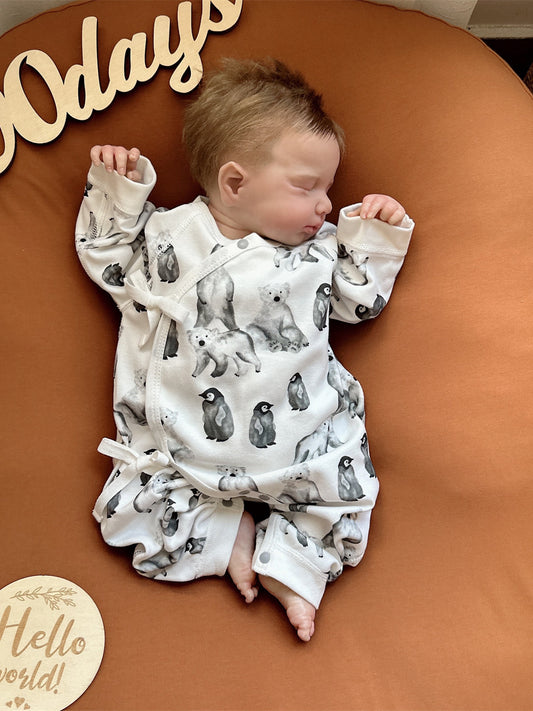 Newborn baby clothes Class A cotton spring and autumn one-piece clothes for men and women, newborn babies with boneless bottoms and crawling suits inside