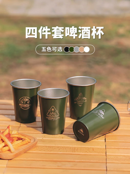 304 stainless steel beer cup water cup outdoor camping coffee cold drink cup portable tea cup milk cup white wine glass
