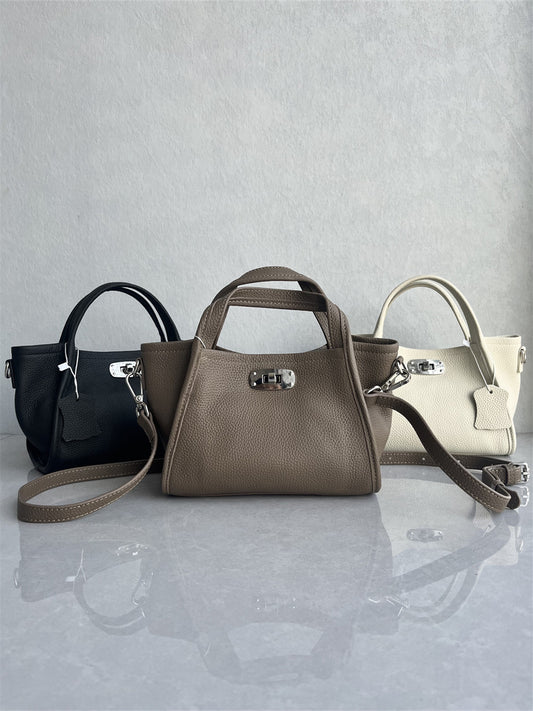 Foreign trade export top layer cowhide hand-tote bag fashionable and versatile simple casual leather shoulder crossbody women's bag