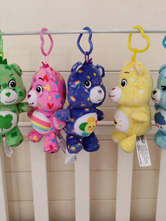 Original carebears rainbow love bear pendant keychain bag decoration plush toy birthday gift