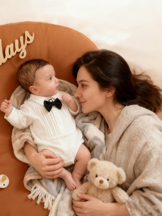 Baby clothes, pure cotton boys, spring and autumn, long sleeves, triangle clothes, full moon, gentlemen's photo suits, 100 days