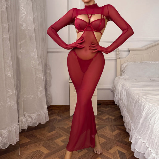 [Coco Witch] Sexual affection tone, see-through, hot pure desire, mesh lingerie, dress set