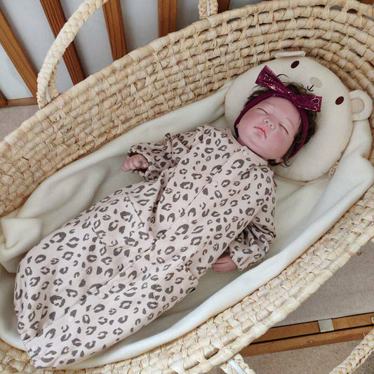 Daily order 50-70 yards Tete soft thin velvet leopard print crawler long sleeve jumpsuit Warm ha coat dual-purpose nightdress