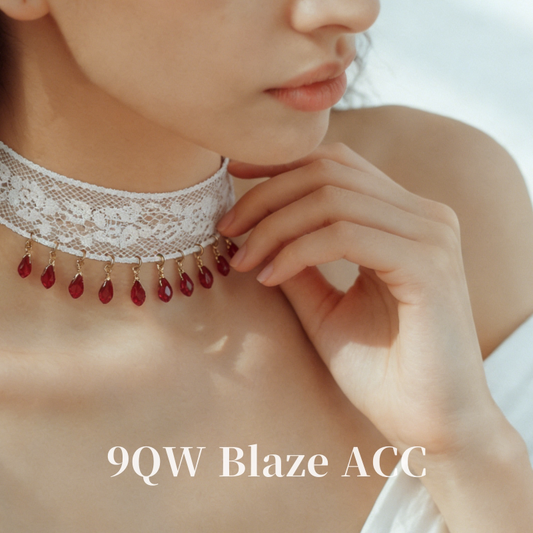 Vintage red water drop beads lace choker French girlish collarbone chain niche high-end sense show face slim necklace woman