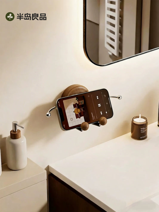 Suction cup, bathroom mobile phone holder, bathroom wall hanging, bath drama chasing artifact, non-punching storage rack, fixed frame