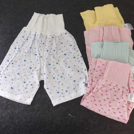 Daily singles cotton breathable mesh boneless waist protection thin cropped pants and belly protection shorts for children 80-130 yards