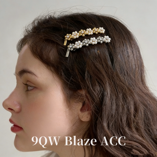 French light luxury pearl rhinestone flower clip high color retention high-end side broken hair versatile bangs clip hair accessories