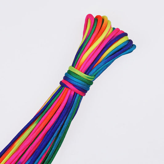 Seven color gradient umbrella rope braided hair braid color rope DIY hand-woven bracelet rope 4mm line