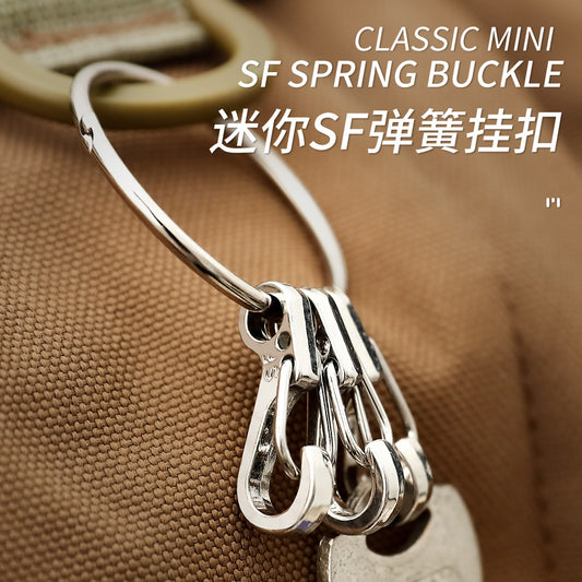 Metal mini buckle spring hanging buckle hanging umbrella rope buckle key ring hook accessories outdoor tactics EDC equipment
