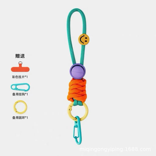 Dopamine mobile phone lanyard key backpack pendant water cup water bottle bag color braided lanyard anti-security rope