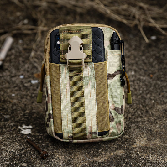 Tactical waist bag mobile phone bag men's multi-function belt bag mobile phone sleeve oblique cross bag vertical style middle-aged and elderly mini bag