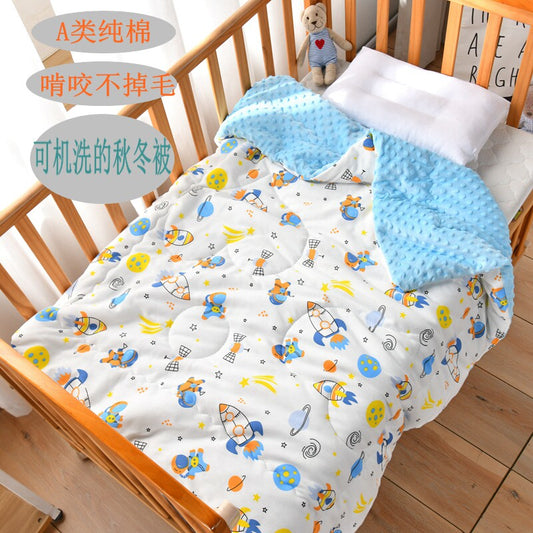 Baby quilt cotton newborn children autumn and winter thickened bean velvet comfort cover quilt kindergarten baby quilt